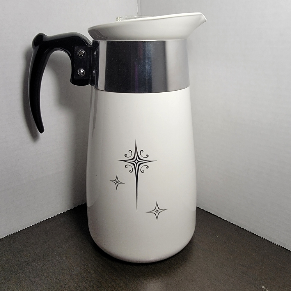 Corningware Platnum Starburst Stove Top Percolator